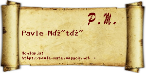 Pavle Máté névjegykártya